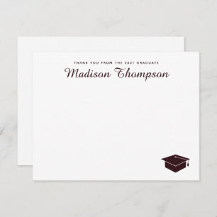 Chic Formal Burgundy Script Gradup Notitiekaartje