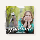 Chic foto afstudeerfeest gastenboek notitieboek (Voorkant)