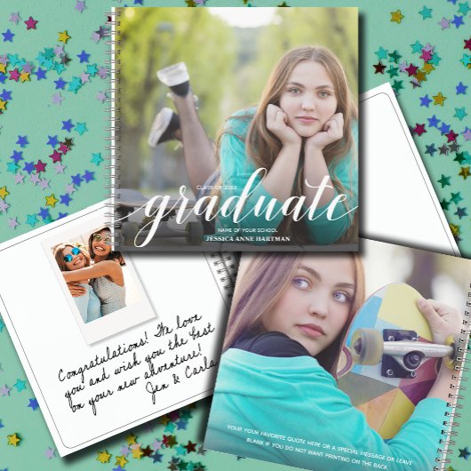 Chic foto afstudeerfeest gastenboek notitieboek