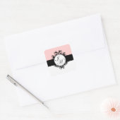 Chic Français Black Monogrammes Damask Étiquettes (Enveloppe)