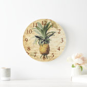 Chic Franse Calligrafie Pineapple Art Grote Klok (Huis)