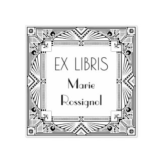Chic French Art Deco Type Personal Name Ex Libris Rubberstempel