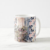 Chic French Blue Pink Paris  Koffiemok (Voorkant rechts)
