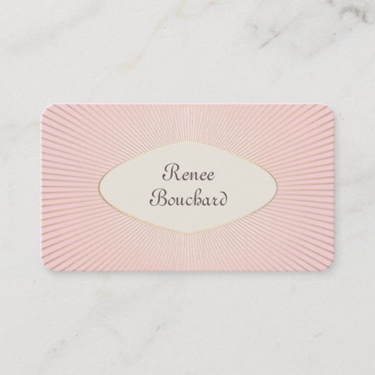 Chic French Gold Sunburst Blush Pink Visitekaartje (Voorkant)