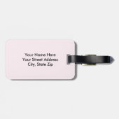 Chic French Script roze Stripes en Cherry Blossom Bagagelabel (Achterkant horizontaal)