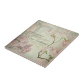  Chic French Script Shabby Flowers Corset Tegeltje (Zijkant)