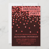 Chic Friendsmas invitation Red Parties scintillant (Devant)