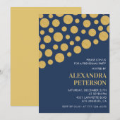 Chic Friendsmas invitations Gold Navy (Devant / Derrière)