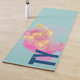 Chic Fstromend Ink Design, Roze Geel Gepersonalise Yogamat