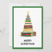 Chic Fun Kerstboom Gemaakt van Boeken Feestdagenkaart (Voorkant)