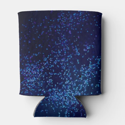 Chic Fun Personalized Midnite Blue Confetti Blikjeskoeler (Achterkant)