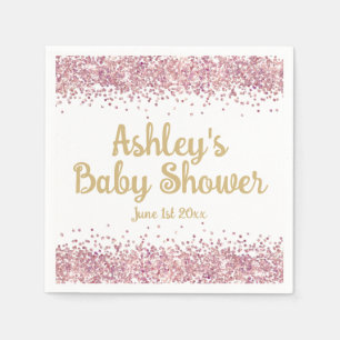 Chic Fun Pink Het is een Girl Baby shower Modern P Servet