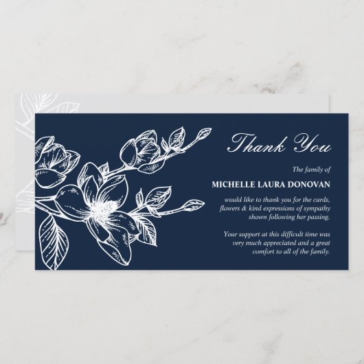 Chic Funeral Merci note | Marine Magnolia (Devant / Derrière)