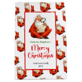 Chic funny Santa Claus gift bag editable style Medium Cadeauzakje (Voorkant)