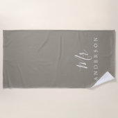 Chic Future de heer Gray Monogram Strandlaken (Voorkant)