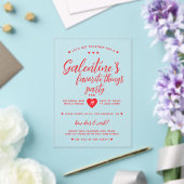 Chic Galentine's Favorite Things-feest Acryl Uitnodigingen (Insitu (Huwelijk))