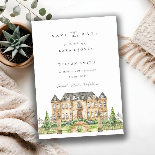 Chic Garden Chateau Aquarelle Enregistrer La Carte