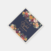 Chic Garden Floral Navy Blauw Gepersonaliseerd ser Servetten (Hoek)