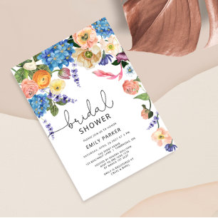 Chic Garden Flowers nuptiale douche Invitation