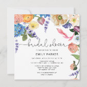 Chic Garden Flowers nuptiale douche Invitation (Devant)