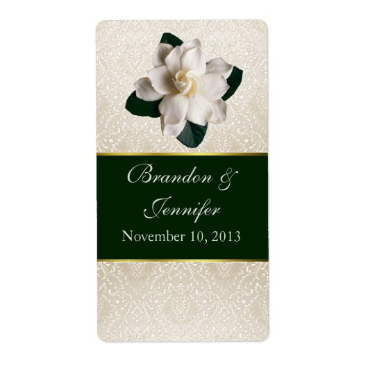 Chic Gardenia Mini Étiquettes de vin (Devant)