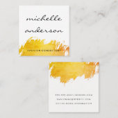 Chic Geborsteld Oranje Expressief Vierkante Visitekaartje (Voorkant / Achterkant)