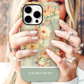 Chic Gele Rozen Aangepaste Naam Bloemig Case-Mate iPhone Case