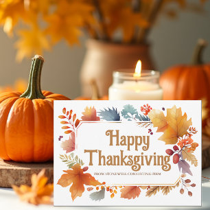 Chic Gelukkig Thanksgiving Aangepast Bedrijf Feestdagenkaart