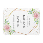 Chic Geometric Gold Foil Floral Save the Date Magneet (Horizontaal)