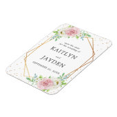 Chic Geometric Gold Foil Floral Save the Date Magneet (Linkerzijde)