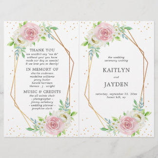 Chic Geometric Gold Foil Floral Wedding