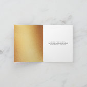 Chic Geometric Gold Foil Floral Wedding Bedankkaart (Binnen)