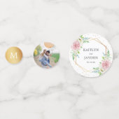 Chic Geometric Gold Foil Floral Wedding Confetti (Voorkanten)