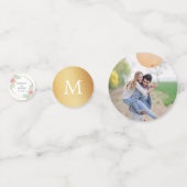 Chic Geometric Gold Foil Floral Wedding Confetti (Achterkanten)