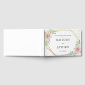 Chic Geometric Gold Foil Floral Wedding Gastenboek (Volledig)