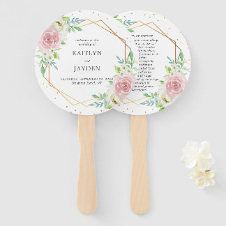 Chic Geometric Gold Foil Floral Wedding Handwaaier