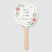 Chic Geometric Gold Foil Floral Wedding Handwaaier (Voorkant)