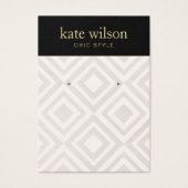 Chic Geometric Linen Earring Display Card Visitekaartje (Voorkant)