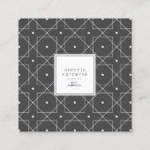 Chic Geometric Pattern Squared White/Black ID799 Vierkante Visitekaartje (Voorkant)