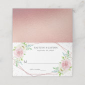 Chic Geometric Roos Gold Foil Floral Wedding (Buitenkant ongevouwen)