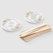 Chic Geometric Roos Gold Foil Floral Wedding Handwaaier (Niet-gemonteerd)