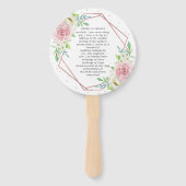 Chic Geometric Roos Gold Foil Floral Wedding Handwaaier (Achterkant)