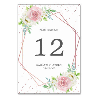Chic Geometric Roos Gold Foil Floral Wedding Kaart