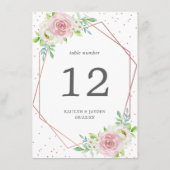 Chic Geometric Roos Gold Foil Floral Wedding Kaart (Achterkant)