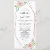 Chic Geometric Roos Gold Foil Floral Wedding Programma (Voorkant)