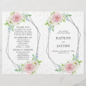 Chic Geometric Silver Foil Floral Wedding (Voorkant)