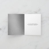 Chic Geometric Silver Foil Floral Wedding Bedankkaart (Binnen)