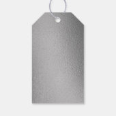 Chic Geometric Silver Foil Floral Wedding Cadeaulabel (Achterkant)