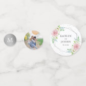 Chic Geometric Silver Foil Floral Wedding Confetti (Voorkanten)