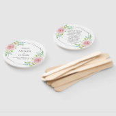 Chic Geometric Silver Foil Floral Wedding Handwaaier (Niet-gemonteerd)